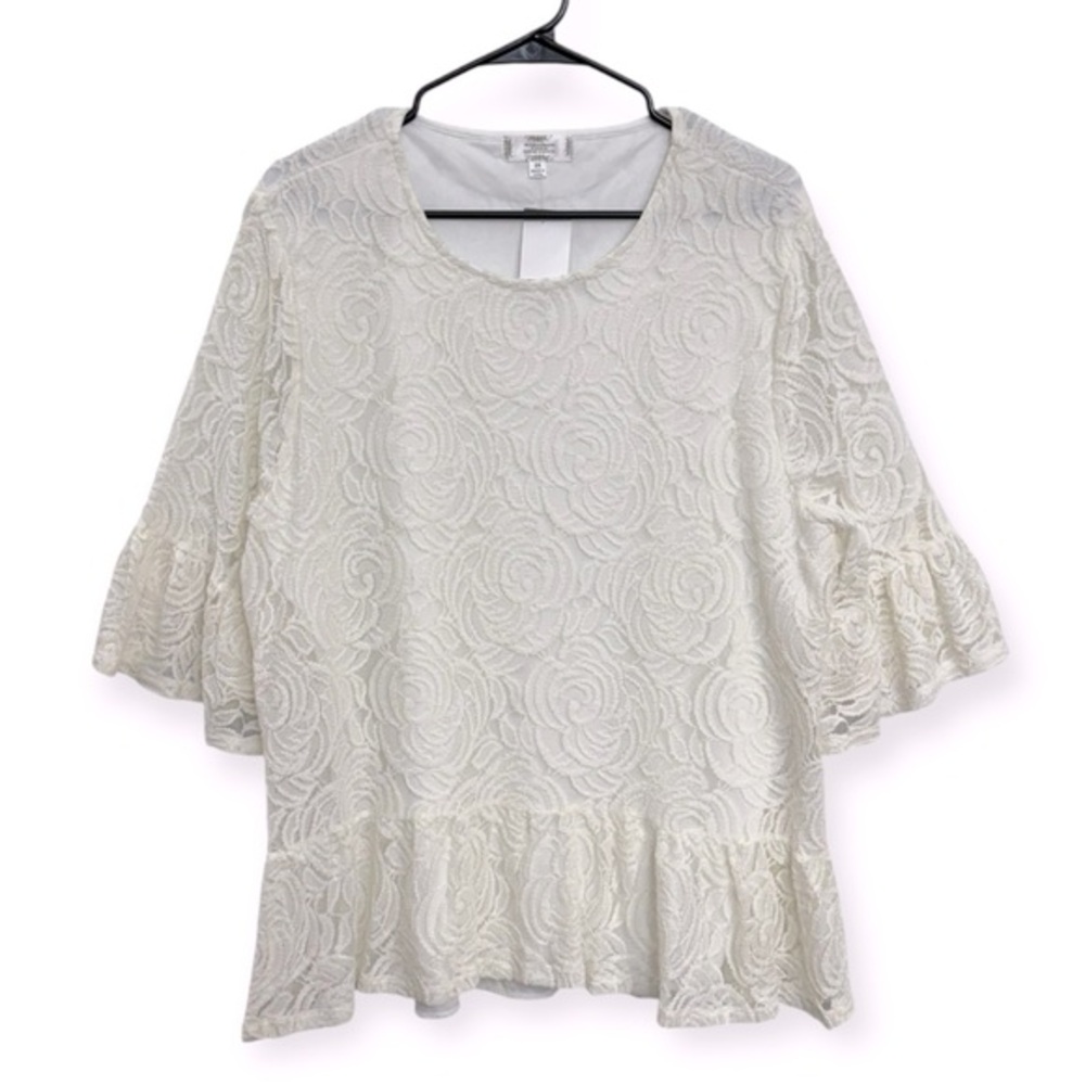 Shannon Ford Women’s Elegant Ivory Lace Blouse Size 2X **201